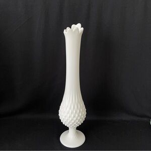 Swung Vase - Fenton Hobnail Milk Glass - Vintage
